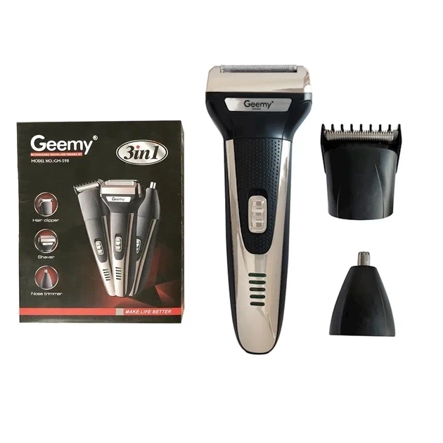 Триммер 3 в 1 Geemy GM-598 для стрижки бритья и ухода серый - Фото 1 Триммер 3 в 1 Geemy GM-598 для стрижки бритья и ухода серый - изображение 1