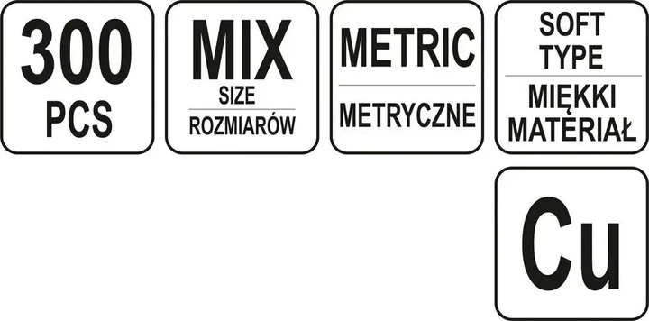 Набор медных шайб YATO диаметр 5/9-28/36 мм 300 шт YT-06872 - Фото 5 Набор медных шайб YATO диаметр 5/9-28/36 мм 300 шт YT-06872 - изображение 5