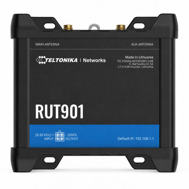 Промышленный сотовый маршрутизатор Teltonika RUT901 с 4G LTE Wi-Fi 4 Черный - изображение 2