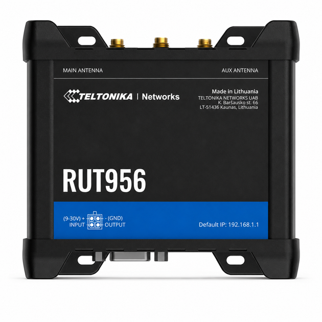 Промышленный сотовый маршрутизатор Teltonika RUT956 с 4G LTE Wi-Fi 4 Черный - Фото 2 Промышленный сотовый маршрутизатор Teltonika RUT956 с 4G LTE Wi-Fi 4 Черный - изображение 2