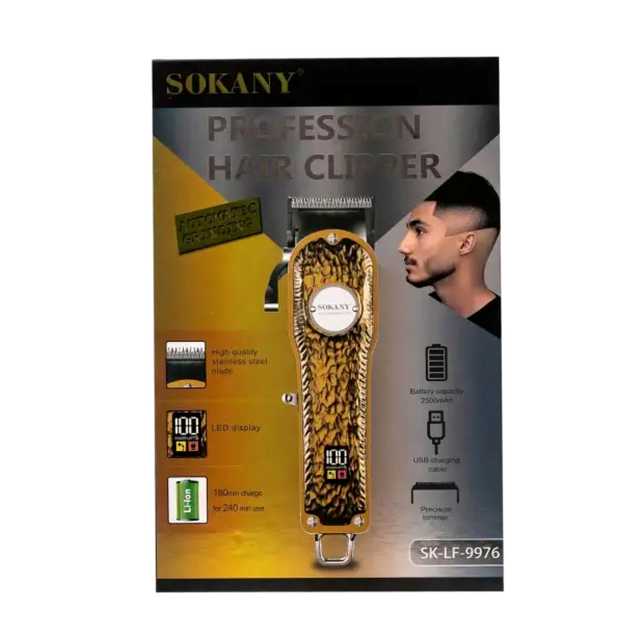 Триммер Sokany аккумуляторный с 4 насадками и USB для стрижки волос серебро HM-0718 - изображение 3
