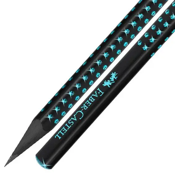 Олівець графітовий Faber-Castell 118295 GRIP 2001 B Sparkle Black-ocean 2шт+ластик+чинка /118295/ - изображение 3