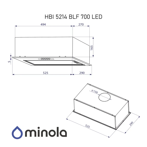 Вытяжка Minola hbi 5214 blf 700 led - изображение 10