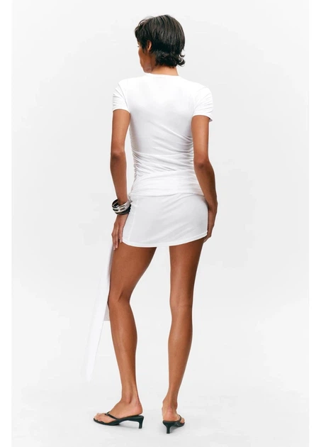 Платье-футболка короткое летнее женское Monki 271282539 L Белое (2727000106867) - изображение 4