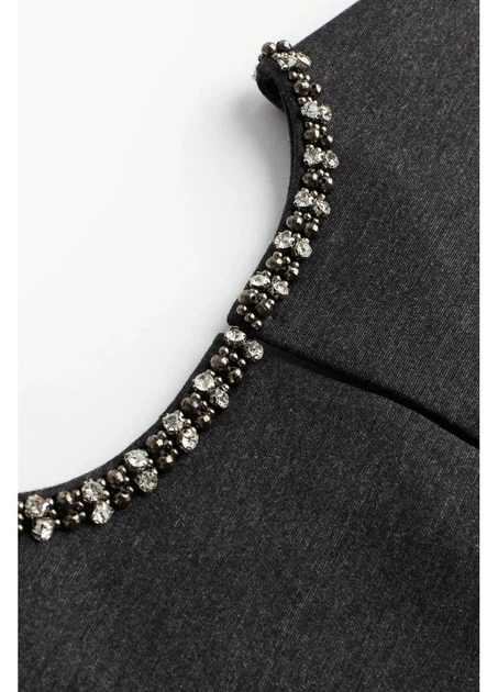 Платье для беременных короткое осеннее женское H&M 271253190 2XL Серое (2727000106263) - Фото 6 Платье для беременных короткое осеннее женское H&M 271253190 2XL Серое (2727000106263) - изображение 6