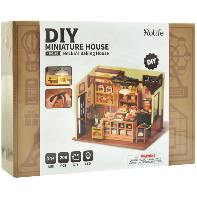 Конструктор 3D міні-будинок Robotime Rolife Becka‘s Baking House DG161 - Фото 7 Конструктор 3D міні-будинок Robotime Rolife Becka‘s Baking House DG161 - зображення 7