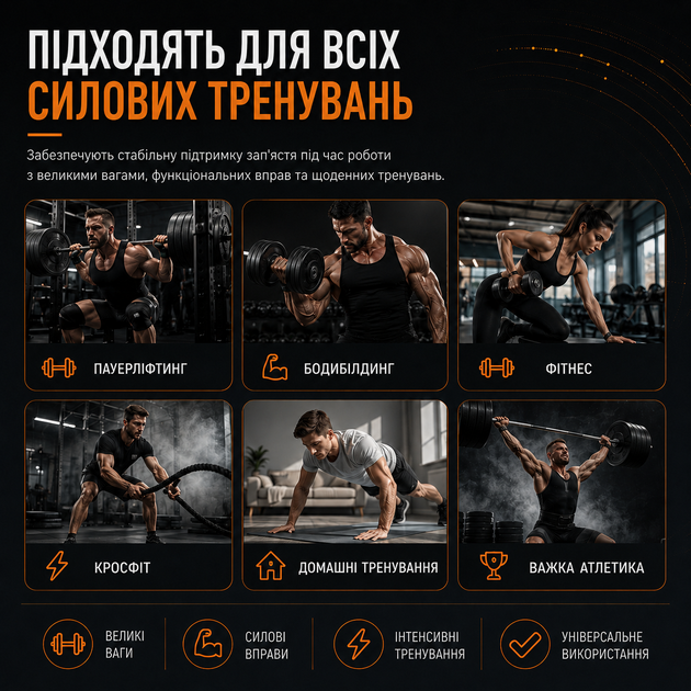 Бинты на запястье Kyncilor AB015 кистевые, для пауэрлифтинга, бодибилдинга и силовых тренировок, оранжевие - изображение 7