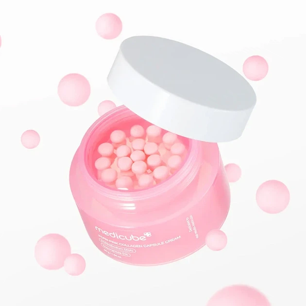 Крем для обличчя MEDICUBE PDRN Pink Collagen Capsule Cream 55 g — відновлення пружності та інтенсивне зволоження шкіри - изображение 7