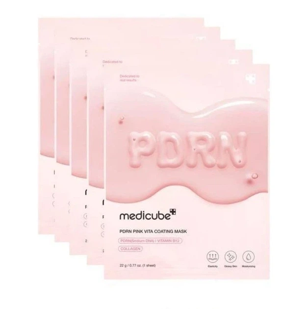 Тканинна маска для обличчя MEDICUBE PDRN Pink Vita Coating Sheet Mask 22 г/1 шт - изображение 2