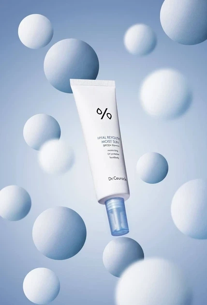 Сонцезахисний крем для обличчя DR.CEURACLE Hyal Reyouth Moist Sun SPF50+ PA++++ 50 мл для зволоження та захисту шкіри - изображение 3
