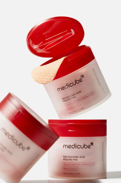 Пілінг-педи Medicube Red Succinic Acid Peeling Pad 155 г для очищення пор та проблемної шкіри - изображение 8
