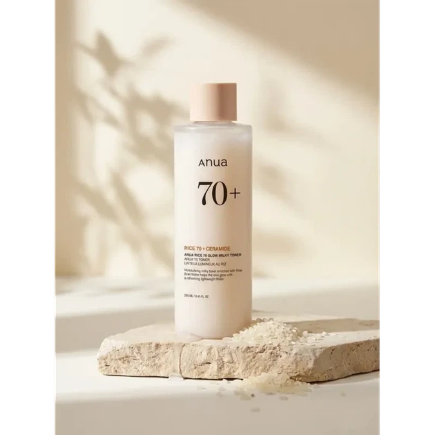 Молочний тонер для обличчя ANUA Rice 70 Glow Milky Toner 250 мл для зволоження та сяйва шкіри - зображення 3