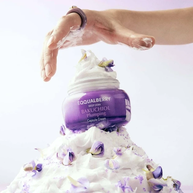Крем для обличчя EQQUALBERRY Bakuchiol Plumping Capsule Cream 50 мл з бакучіолом та капсулами для пружності шкіри - изображение 5