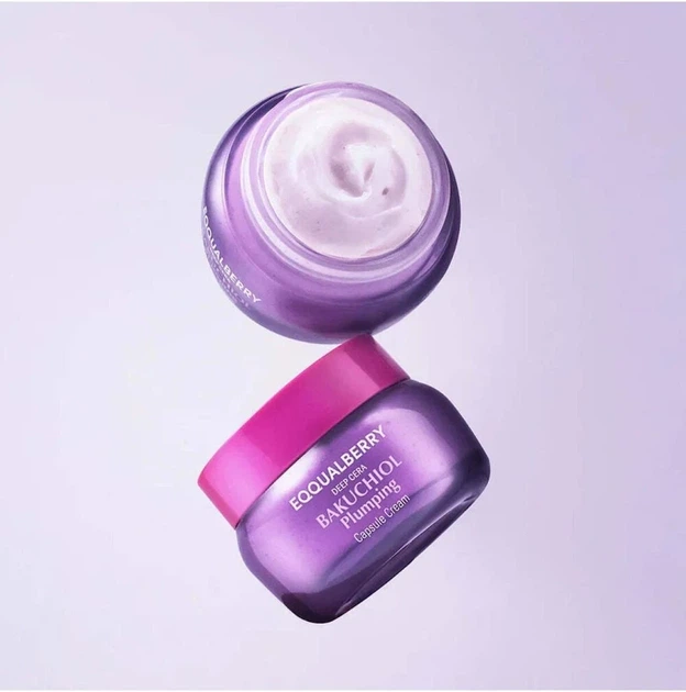 Крем для обличчя EQQUALBERRY Bakuchiol Plumping Capsule Cream 50 мл з бакучіолом та капсулами для пружності шкіри - изображение 6