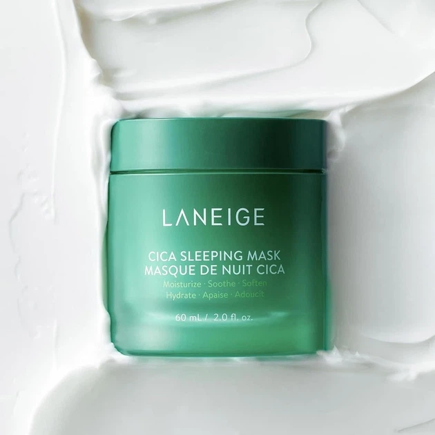 Нічна маска для обличчя LANEIGE Cica Sleeping Mask, 60 мл — відновлююча нічна маска з центелою азіатською - изображение 4