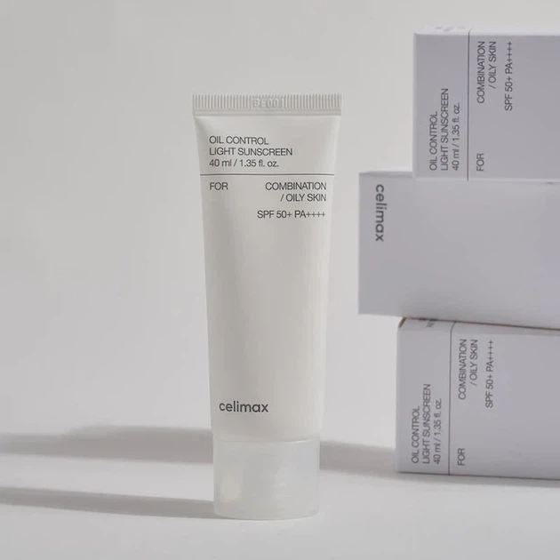 Сонцезахисний крем CELIMAX Oil Control Light Sunscreen 40 ml — захист SPF, контроль жирності та легке матування - зображення 3