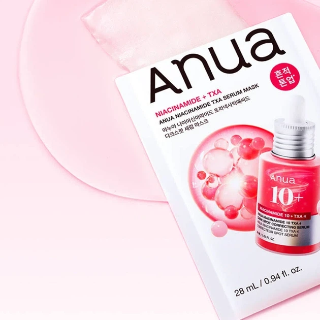 Тканинна маска для обличчя ANUA Niacinamide 10% + TXA 4% Serum Mask 28 мл - изображение 8