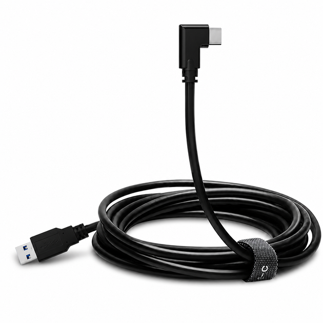 Утолщенный кабель Quest Link USB 3.2 USB-A - USB-C 90° 5 м для Meta Quest 2, 3, 3S, Pro и Pico 4 - Фото 4 Утолщенный кабель Quest Link USB 3.2 USB-A - USB-C 90° 5 м для Meta Quest 2, 3, 3S, Pro и Pico 4 - изображение 4