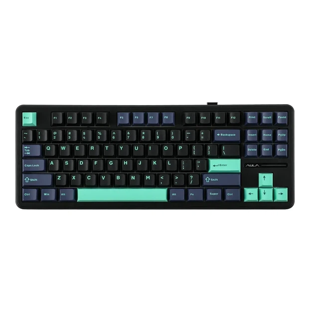 Беспроводная механическая клавиатура AULA F87 PRO Black, Graywood V3 Switch, 80%, RGB Подсветка (2.4G/Bluetooth/USB) - Фото 1 Беспроводная механическая клавиатура AULA F87 PRO Black, Graywood V3 Switch, 80%, RGB Подсветка (2.4G/Bluetooth/USB) - изображение 1