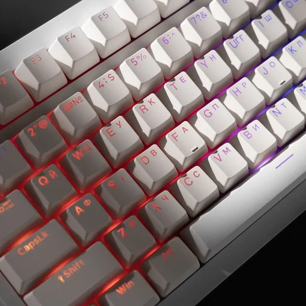 Беспроводная механическая клавиатура Proove Gaming Slicker Special Edition White, Huano Kobe Switch, RGB, (2.4G/Bluetooth/USB) - Фото 7 Беспроводная механическая клавиатура Proove Gaming Slicker Special Edition White, Huano Kobe Switch, RGB, (2.4G/Bluetooth/USB) - изображение 7