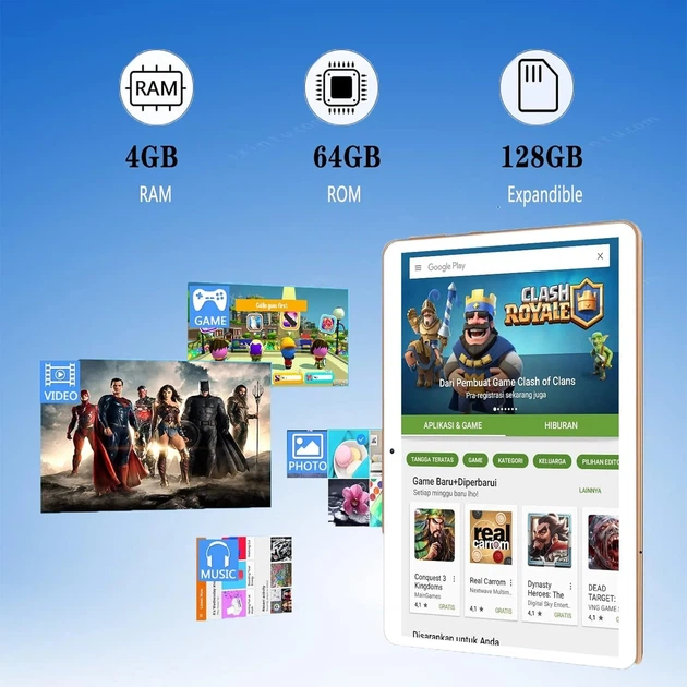 Планшет 10.1" Yotopt Y103-EEA 4/64Gb 4G 2-SIM 4 ядра Android 10 5000 mAh Белый (102183150) - изображение 2