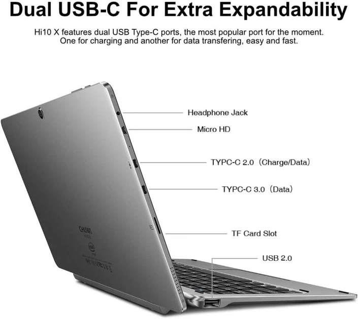 Планшет 10.1" Full HD CHUWI Hi10X 6/128GB 4ядра Windows 10 mAh 3500 Серый (102178180) - Б/У - изображение 5