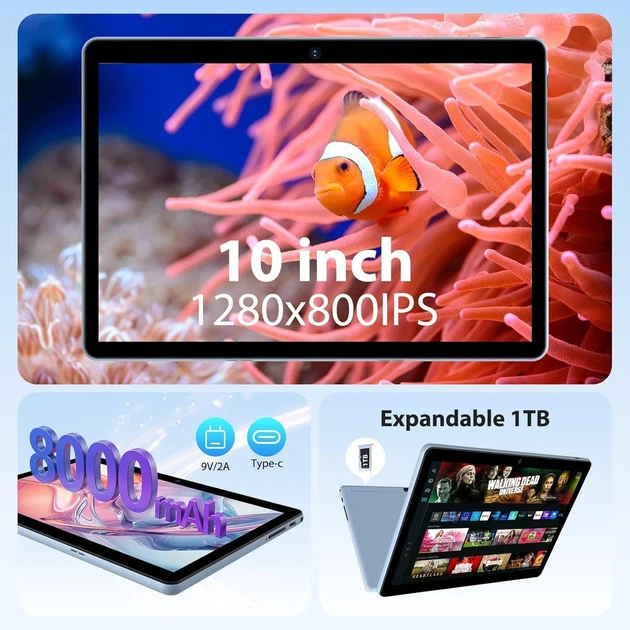 Планшет 10'' FASTWD M193 12+24/128Gb 8 ядер Android 15 8000 mAh Голубой (102177795) - Уценка - изображение 3