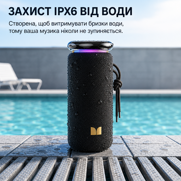 Портативна бездротова Bluetooth колонка MONSTER Glow M210 40W IPX6 блютус акустика для відпочинку дому подорожей природи та закладів потужний звук Блютуз USB TF FM радіо тривалий час роботи сумісна з Android iPhone планшетами та ноутбуками - зображення 2