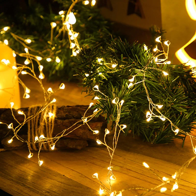 Гирлянда "Мишура" 3м 100 LED Warm White USB с пультом. LU995 - изображение 4