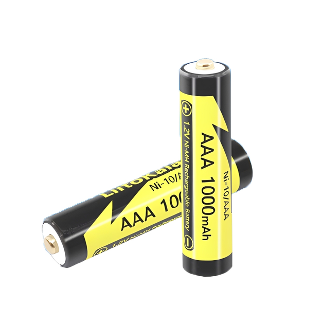 Батарейка акумуляторна LiitoKala Ni-10/AAA 1000mAh 1.2V перезаряджувана батарейка ААА багаторазова для електроніки, 800+ циклів - зображення 3