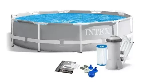 Каркасний басейн Intex Prism Frame 305×76 см 4485 л круглий збірний басейн із картриджним фільтр-насосом 1250 л/год для двору - зображення 5
