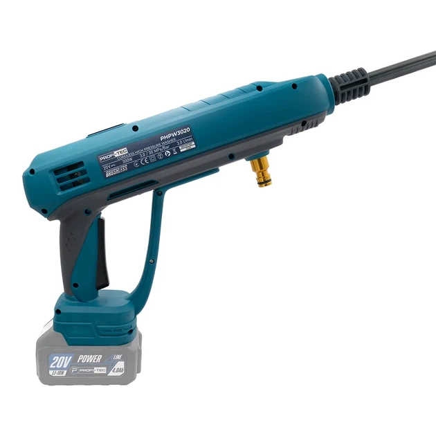 Акумуляторна мийка високого тиску PROFI-TEC PHPW3020 POWERLine (Алюмінієва помпа, 2×PT2040MP (4.0Аг), зарядний пристрій) - изображение 5