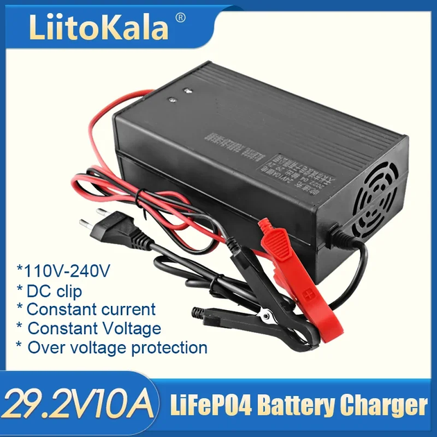 Зарядное устройство для аккумулятора LiitoKala Lii-29.2V/10A LiFePO4 Черный - изображение 5