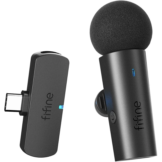 Мікрофон петличний Fifine M6 Wireless Black UA - Фото 3 Мікрофон петличний Fifine M6 Wireless Black UA - изображение 3