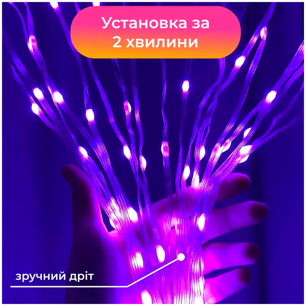 Умная гирлянда 250 LED 2.5 м управление со смартфона для дома мультиколор HM-1284 - изображение 4