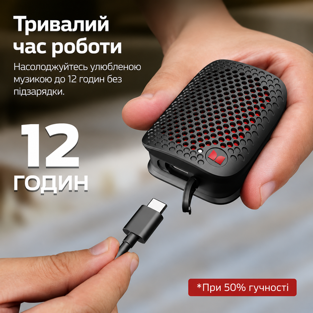 Портативная Bluetooth колонка MONSTER Micro D127 6W IPX7 беспроводная акустика для отдыха дома путешествий природы и заведений мощный звук Блютуз USB TF FM радио длительное время работы совместима с Android iPhone планшетами и ноутбуками - изображение 9