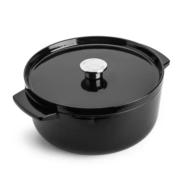 Кастрюля чугунная с крышкой KitchenAid 26 см 5,2 л черная (CC006061-001) - изображение 10