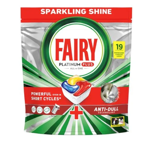 Капсули для посудомийних машин Fairy Platinum Plus Все-в-1, 19 шт - Фото 1 Капсули для посудомийних машин Fairy Platinum Plus Все-в-1, 19 шт - зображення 1