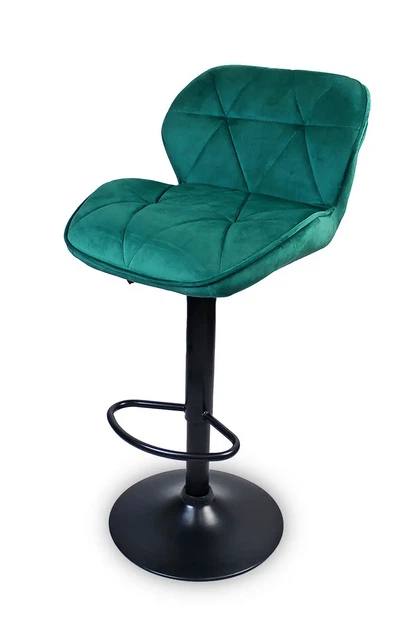 Барный стул Hoker SEVILLA VELVET Зеленый 44х38х105 см – комфортное поворотное сиденье, регулируемая высота - изображение 6