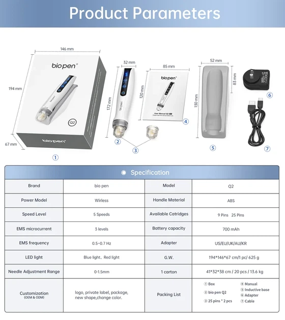 Дермапен Bio Pen Q2 с электропорацией и LED - новинка 2024 года - изображение 9