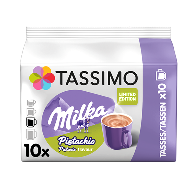 Какао-напиток в капсулах Milka by Tassimo Pistachio Hot Chocolate Limited Edition (10 капсул) - Фото 1 Какао-напиток в капсулах Milka by Tassimo Pistachio Hot Chocolate Limited Edition (10 капсул) - изображение 1