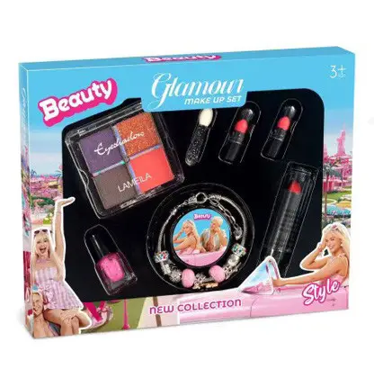 Великий подарунковий набір для дівчат Stitch × My Melody рожевий 4 в 1 Навушники + LCD планшет + Набір прикрас + Косметика - зображення 5