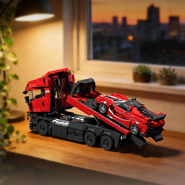 Конструктор 12GO 95002 Автовоз з причепом і спортивним автомобілем Technic, 1728 деталей - Фото 6 Конструктор 12GO 95002 Автовоз з причепом і спортивним автомобілем Technic, 1728 деталей - зображення 6