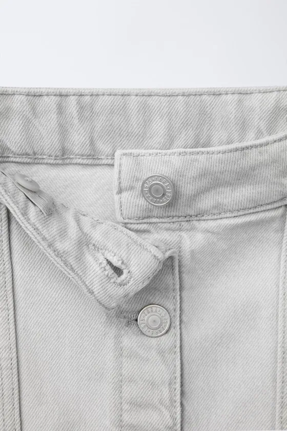Спідничка для дівчинки Zara сірий 148 джинс на гудзиках - Фото 3 Спідничка для дівчинки Zara сірий 148 джинс на гудзиках - зображення 3