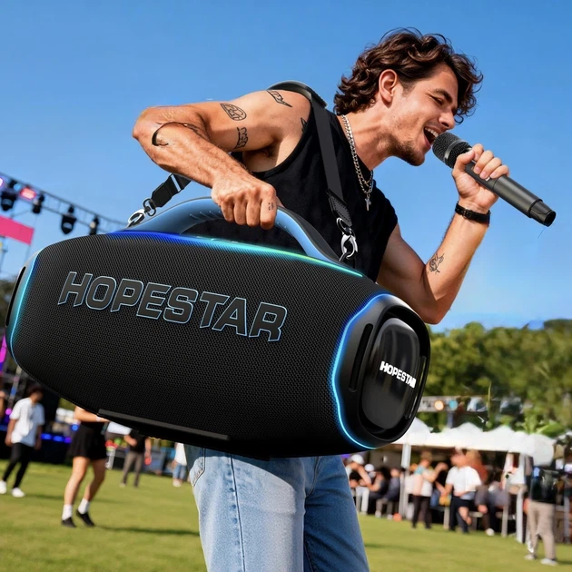 Портативная колонка Bluetooth Hopestar A90 PRO с 2-мя микрофонами 700W Black - изображение 6