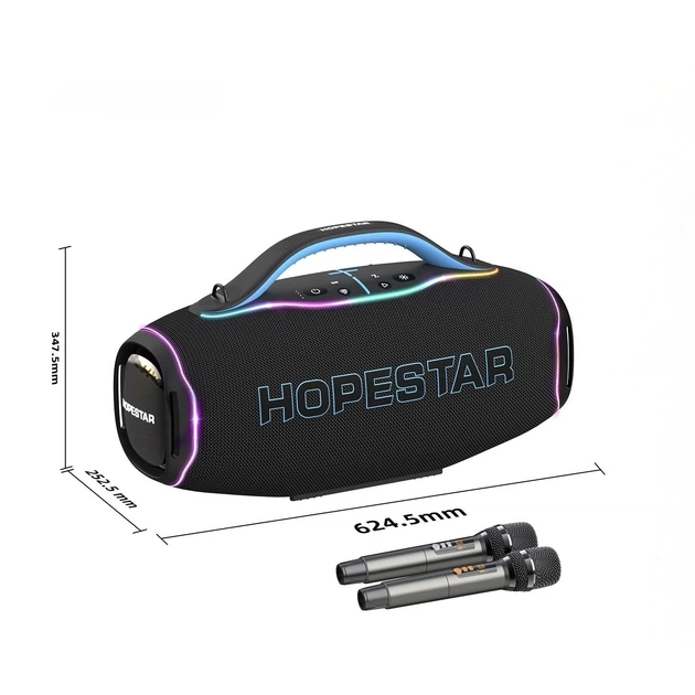 Портативная колонка Bluetooth Hopestar A90 PRO с 2-мя микрофонами 700W Black - изображение 7