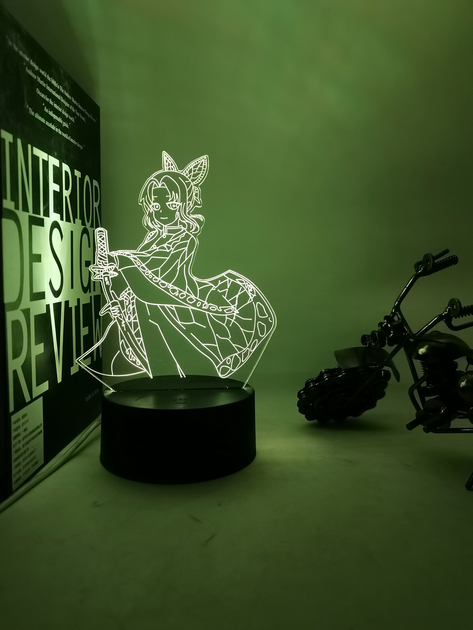 3D аниме-светильник лампа-ночник Канаэ Котё з Клинок, рассекающий демонов Demon Slayer - RGB-лампа с LED-подсветкой на 7 цветов - изображение 5