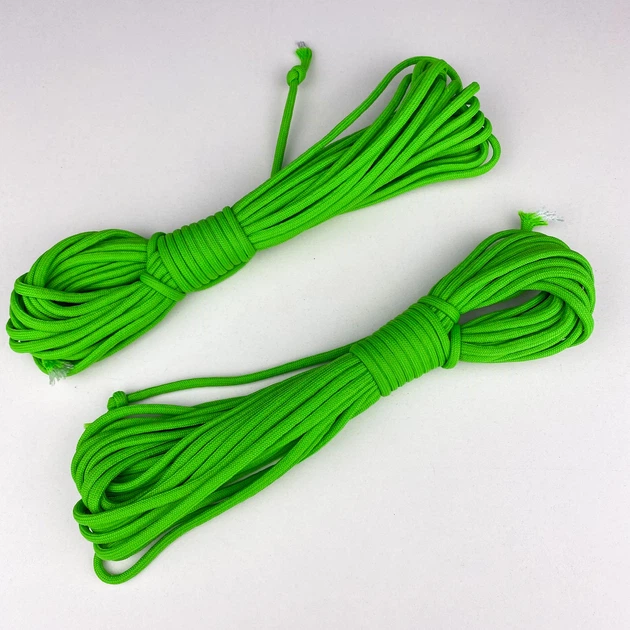 Шнур Paracord 550 10м для плетіння ременів браслетів брелоків корзин сумок салатовий (79500020) - Фото 3 Шнур Paracord 550 10м для плетіння ременів браслетів брелоків корзин сумок салатовий (79500020) - изображение 3