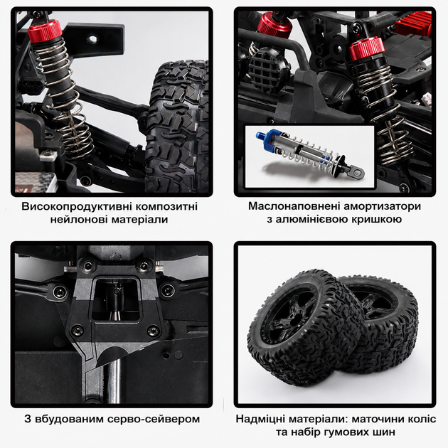 Радиоуправляемая машинка REMO Hobby M-Max 1031 1/10 4WD монстр-трак, LiPo 3300mAh, 40 км/ч, 2.4GHz, Красный - изображение 10