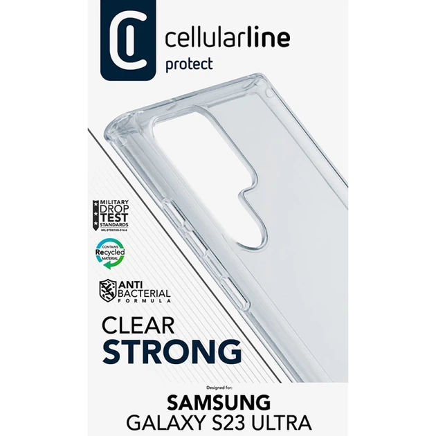 Чехол Cellularline Clear Strong для Samsung Galaxy S23 Ultra Clear (CLEARDUOGALS23UT) - Фото 3 Чехол Cellularline Clear Strong для Samsung Galaxy S23 Ultra Clear (CLEARDUOGALS23UT) - изображение 3